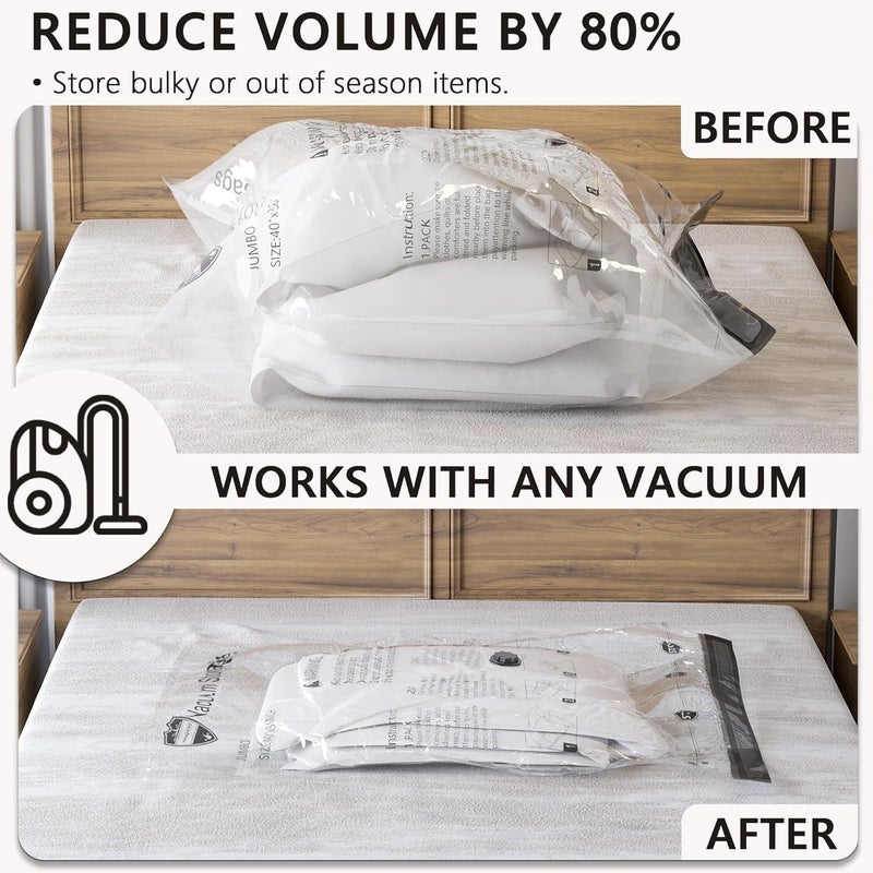 SUOCO 8 Large Vacuum Storage Bags, Compression Packing Seal Space Saver Cubes for Clothing Bedding Blankets Pillows - Image 5